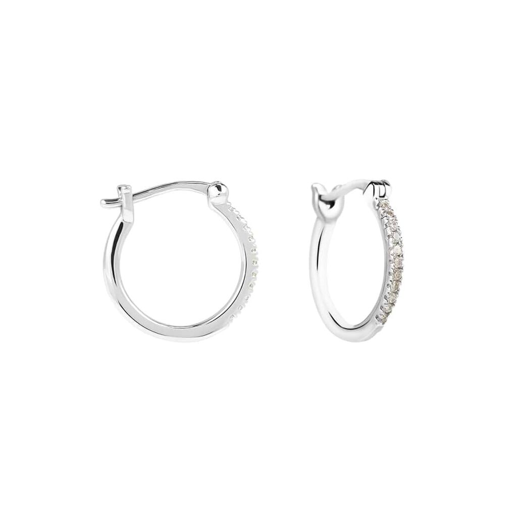Orecchini A Cerchio Grace Oro Bianco Diamante - Orecchini a Cerchio Donna | Stroili