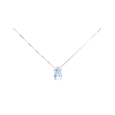 Collana Punto Luce Acquamarina Oro Bianco Acquamarina Diamante - Collane Punto Luce Donna | Stroili