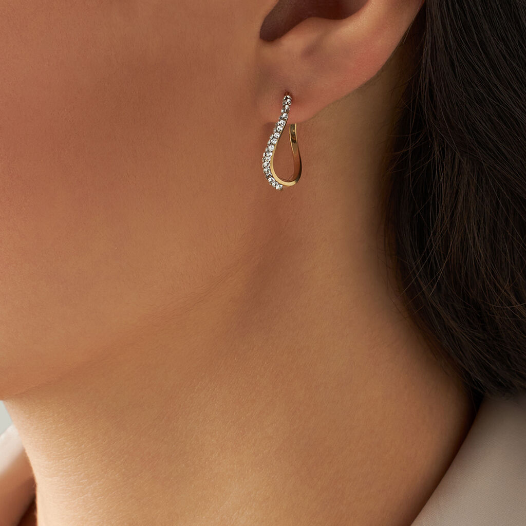Orecchini A Cerchio Crystal Gold Oro Giallo Cristallo - Orecchini a Cerchio Donna | Stroili