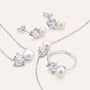 Orecchini Lobo Silver Pearls Argento Bianco Perla sintetica Cubic Zirconia