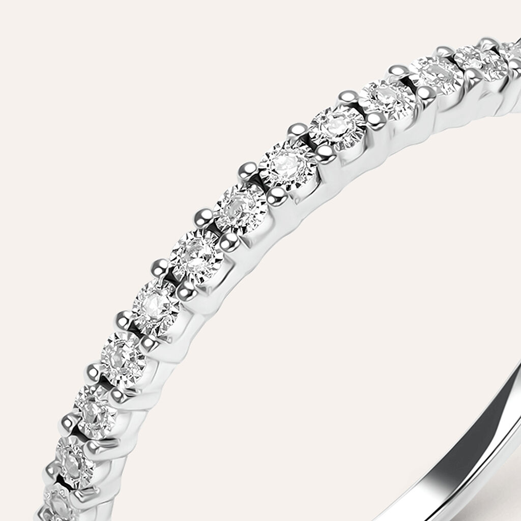 Anello Semi-eternity Sophia Oro Bianco Diamante