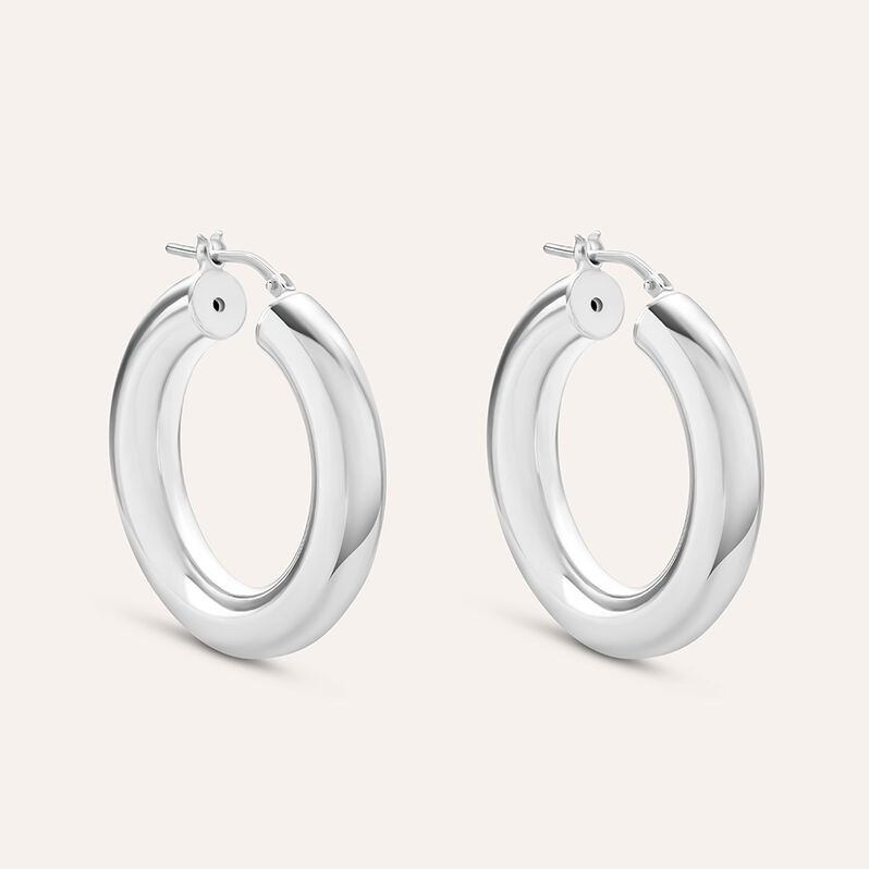 Orecchini A Cerchio Silver Collection Argento Rodiato - Orecchini a Cerchio Donna | Stroili