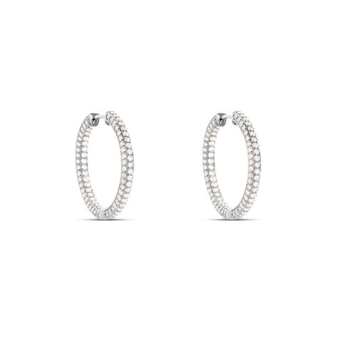 Orecchini A Cerchio Silver Shine Argento Rodiato Cubic Zirconia - Orecchini a Cerchio Donna | Stroili