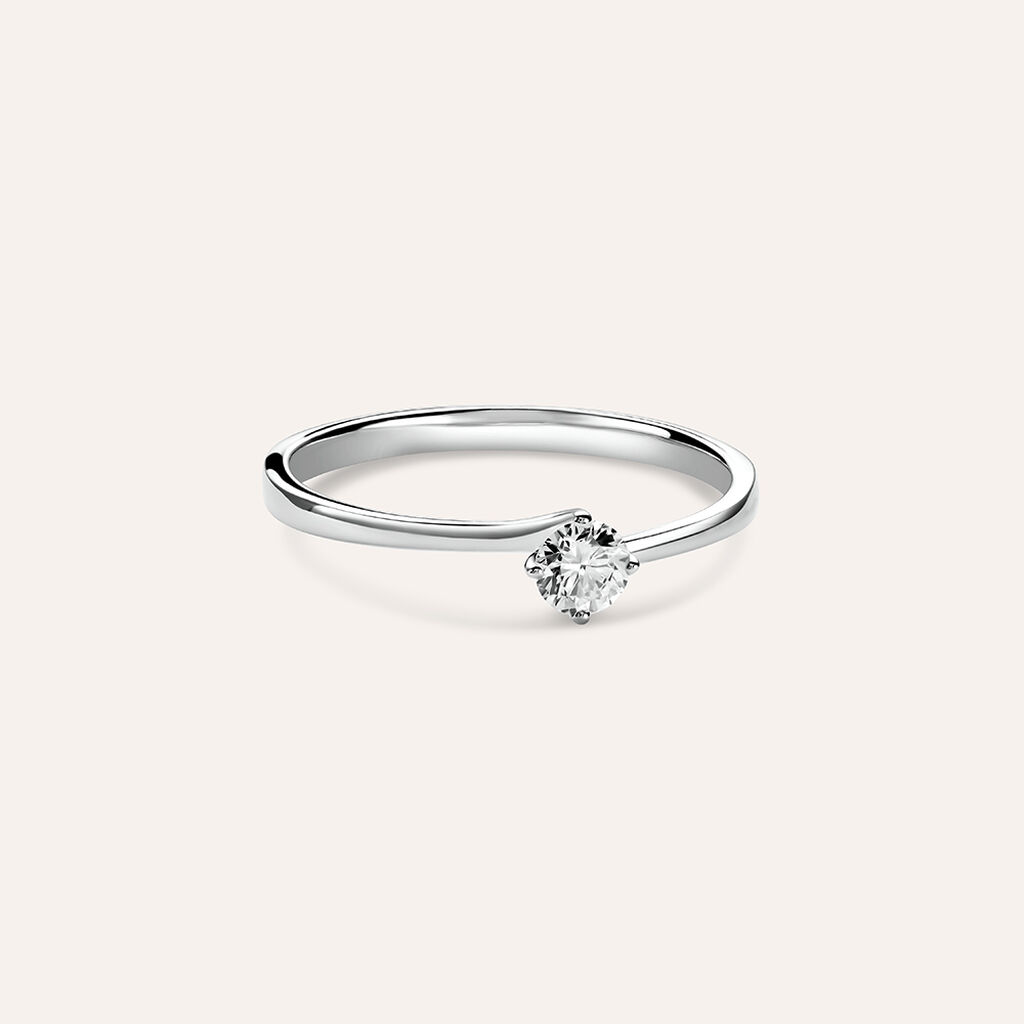 Anello Solitario Valentino Diamade Oro Bianco Diamante Lab-Grown - Anelli con Pietre Donna | Stroili