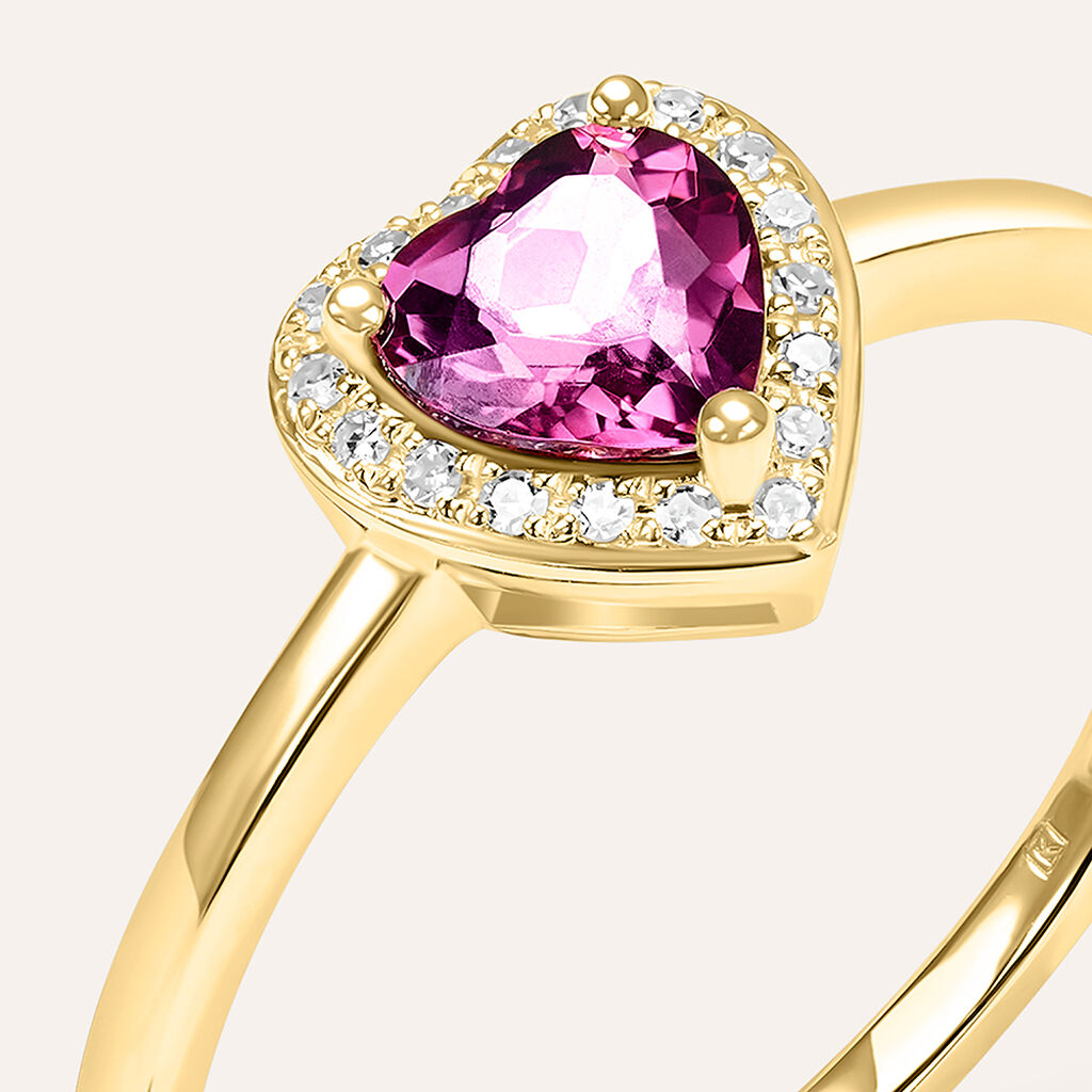 Anello Solitario Jasmine Oro Giallo Rodolite Diamante - Anelli con Pietre Donna | Stroili