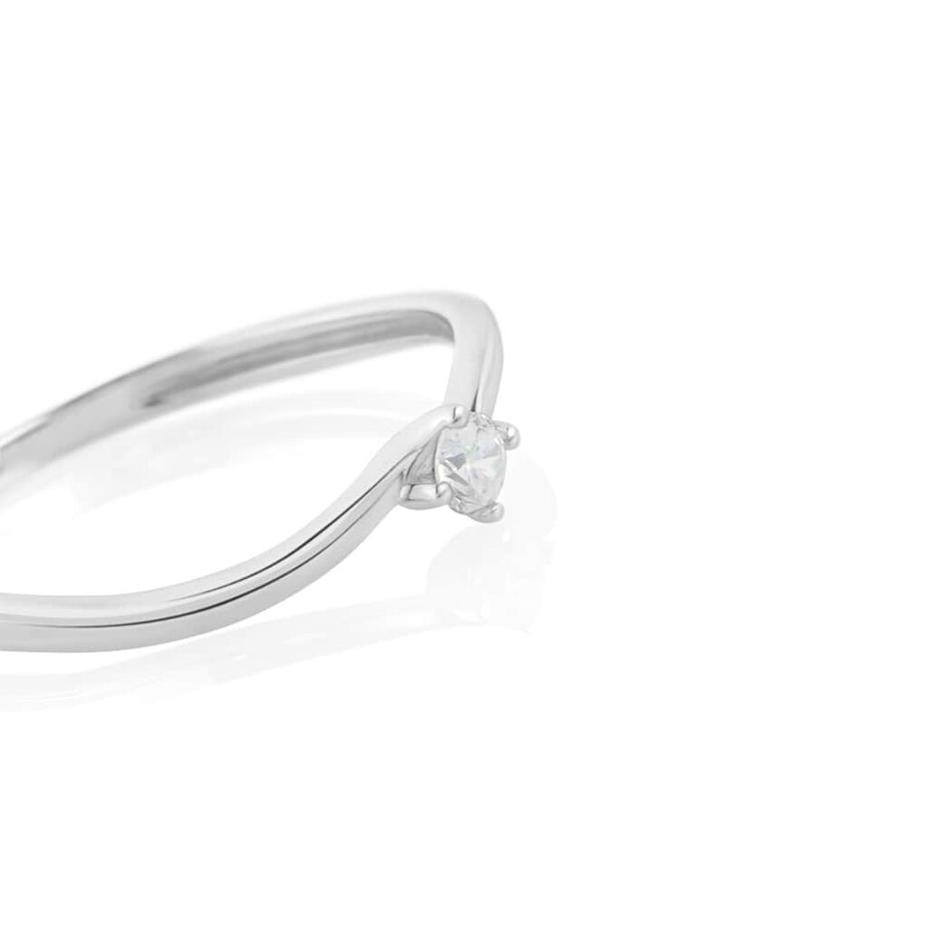Anello Solitario Claire Oro Bianco Zircone - Anelli con Pietre Donna | Stroili