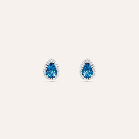 Orecchini Lobo Punto Luce Amélie Oro Bianco Topazio Cubic Zirconia - Orecchini a Lobo Donna | Stroili