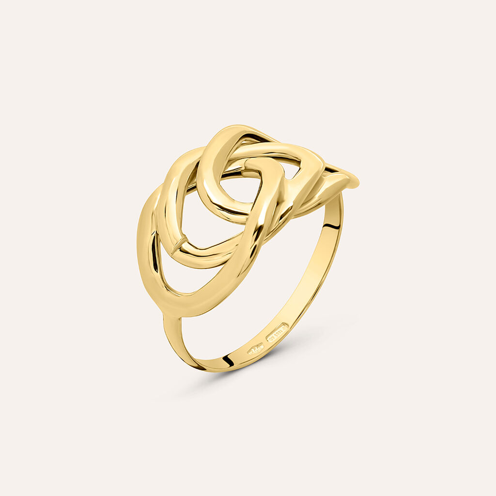 Anello Sottile Donna Oro Giallo 375/1000 Con Diamante - Regalo