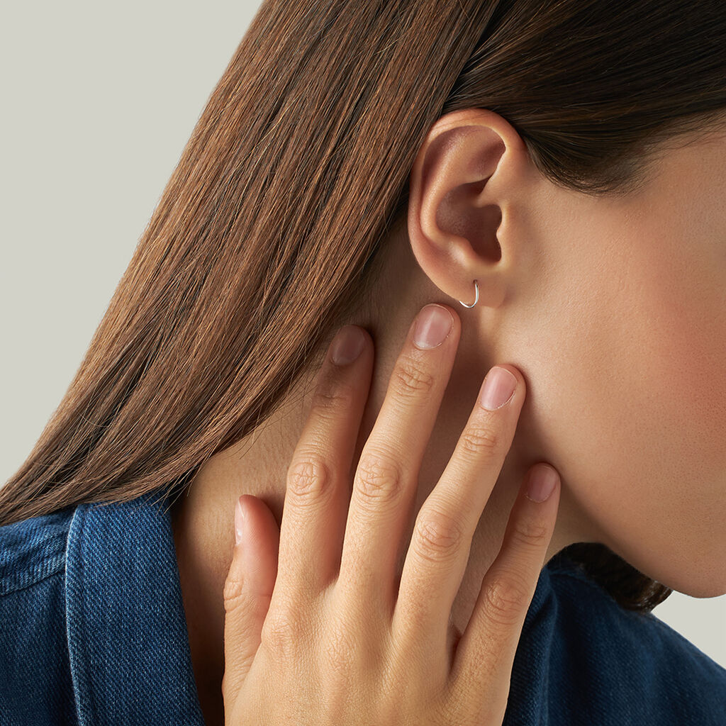 Orecchini A Cerchio Toujours Oro Bianco - Orecchini a Cerchio Donna | Stroili