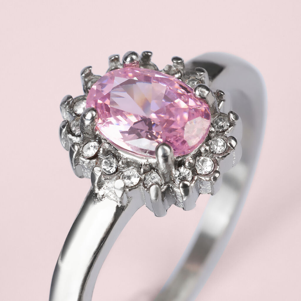 Anello Solitario Kate Aura Acciaio Cristallo