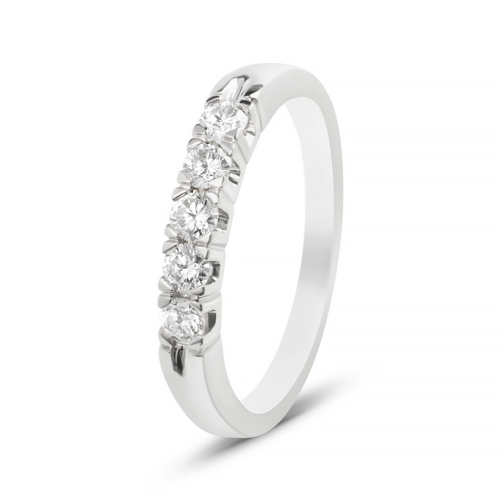 Anello Riviere Firmamenti Oro Bianco Diamante