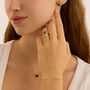 Orecchini Lobo Beverly Oro Giallo Malachite Cubic Zirconia