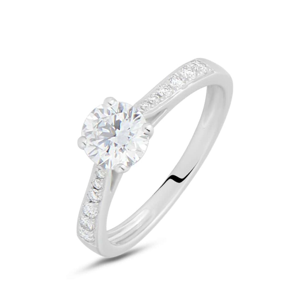 Anello Solitario Diamade Oro Bianco Diamante Lab-Grown