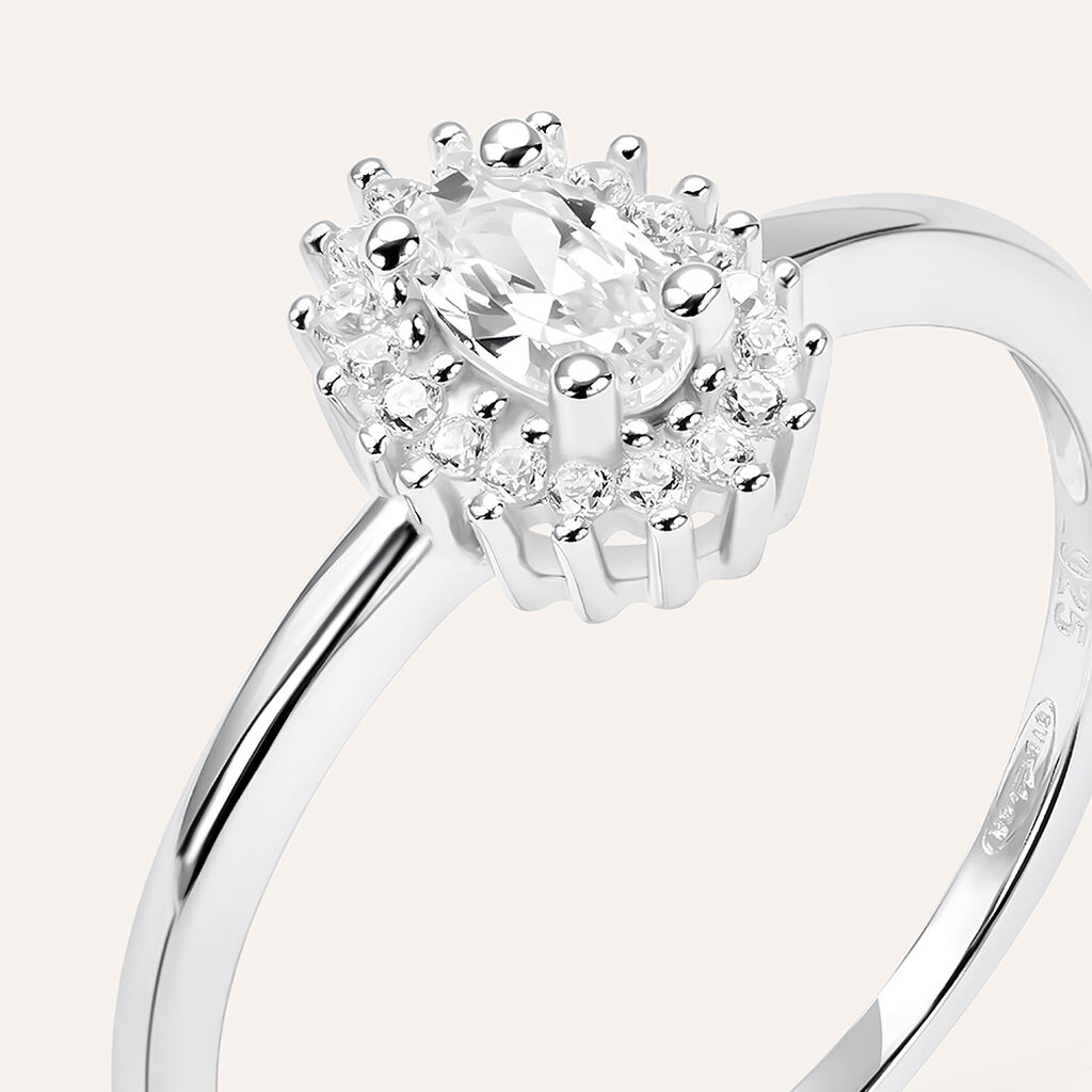 Anello Solitario Silver Elegance Argento Rodiato Cubic Zirconia - Anelli con Pietre Donna | Stroili