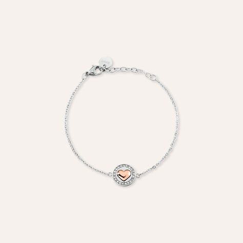 Bracciale Sunrise Acciaio Rosa Cristallo - Bracciali con Incisione Donna | Stroili