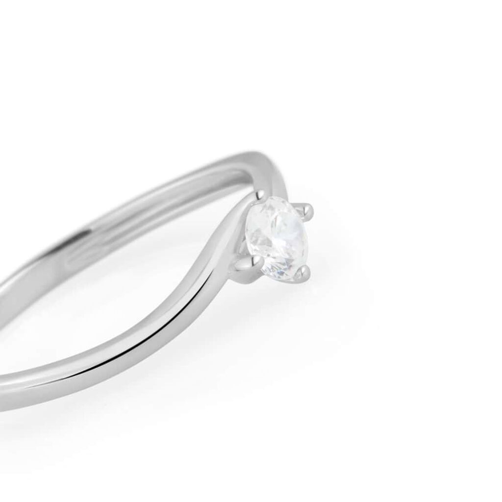 Anello Solitario Claire Oro Bianco Cubic Zirconia - Anelli con Pietre Donna | Stroili