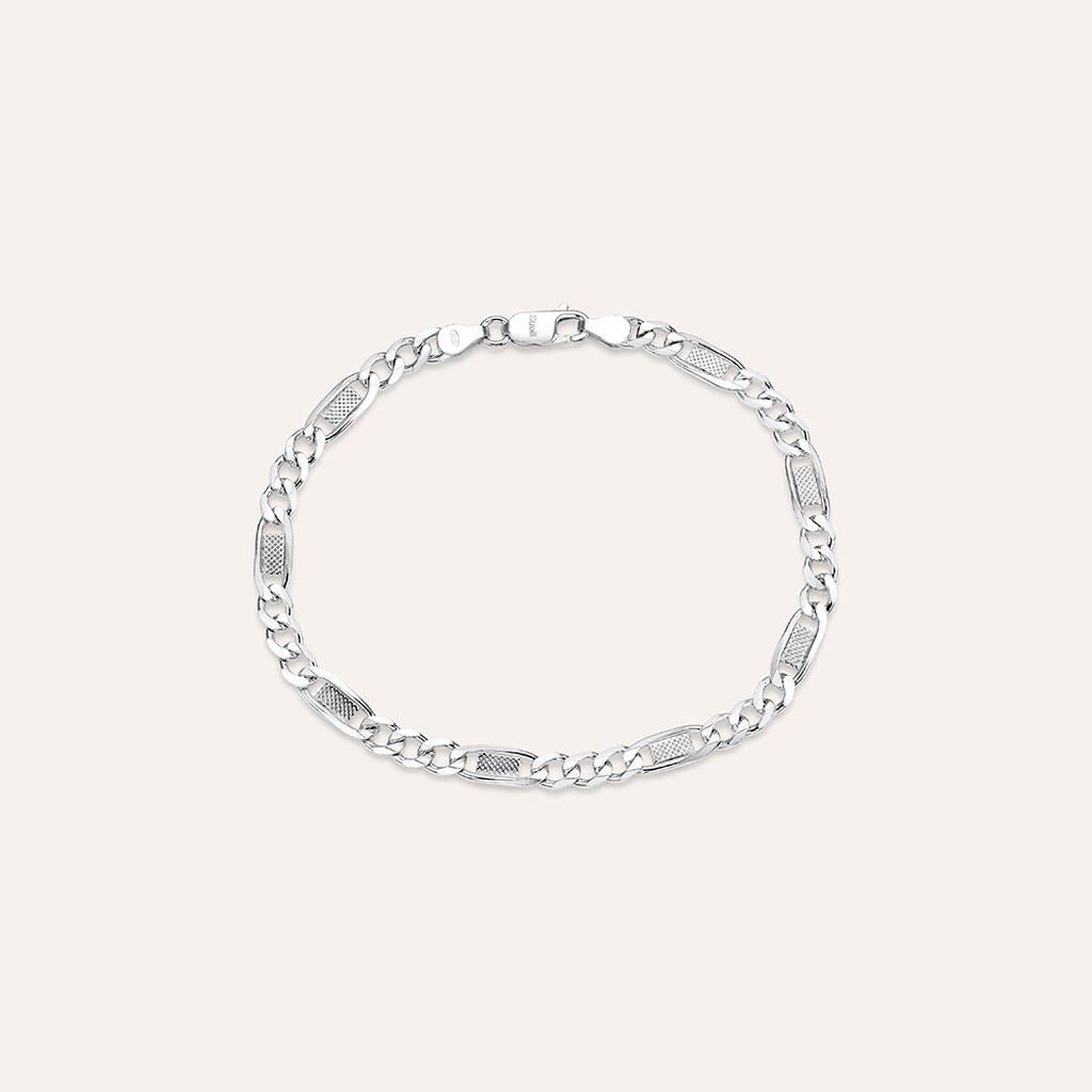 Bracciale Catena Gentleman Argento Rodiato