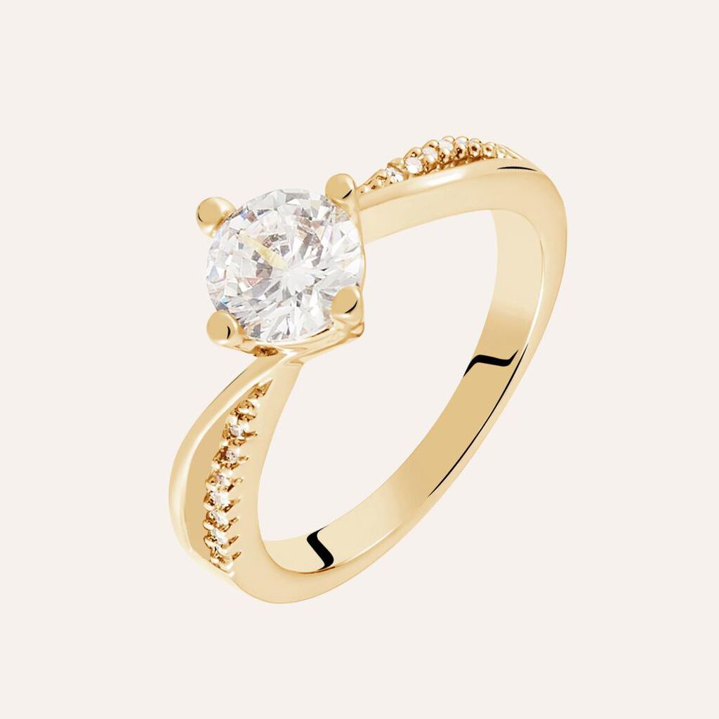 Anello Golden Dream Placcato Oro Giallo Cubic Zirconia