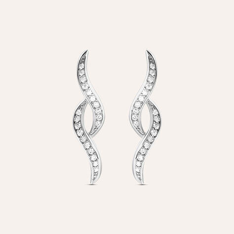 Orecchini Lobo Silver Shine Argento Rodiato Cubic Zirconia - Orecchini a Lobo Donna | Stroili