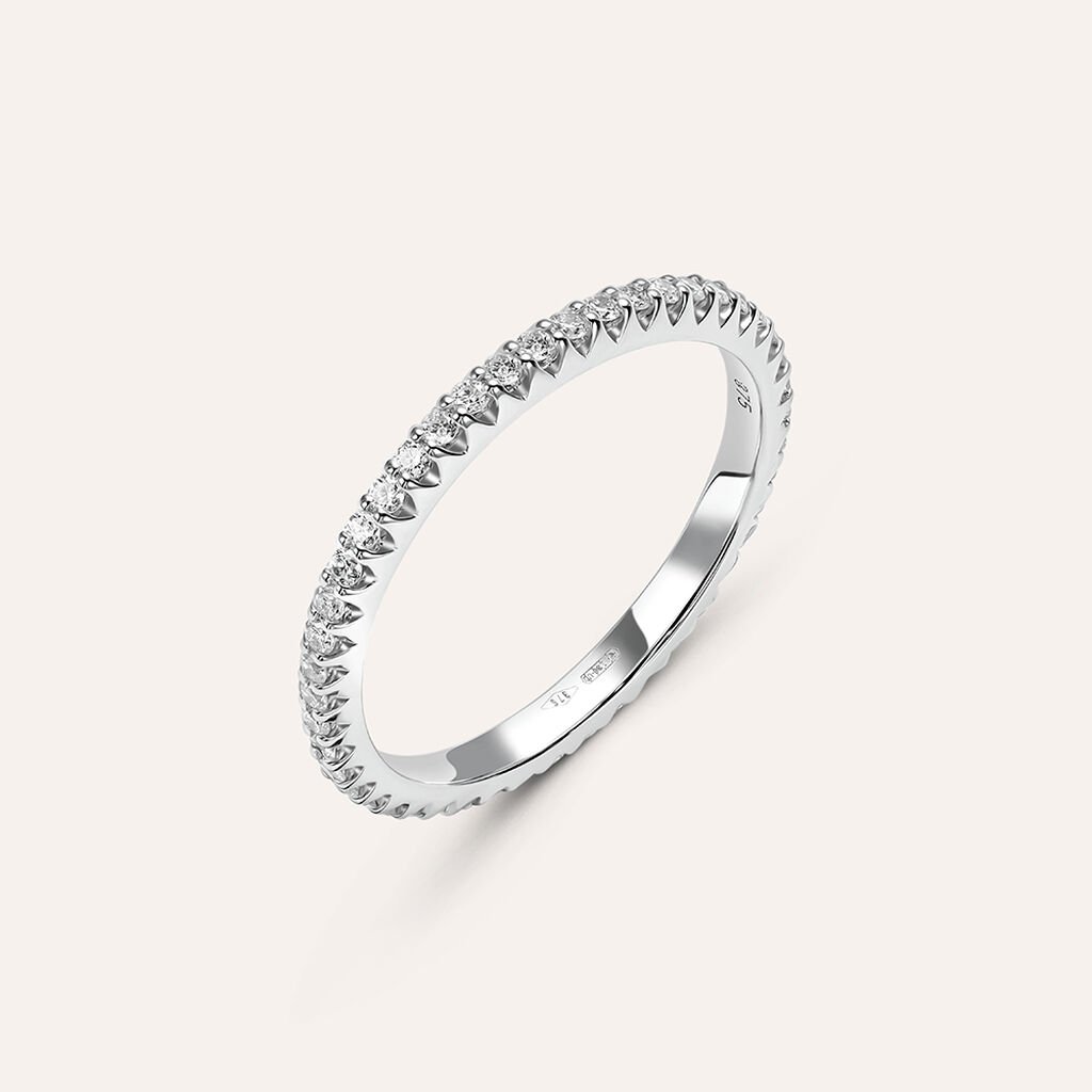 Fede Classica Eternity 1.8 mm Oro Bianco Diamante - Anelli con Incisione Donna | Stroili