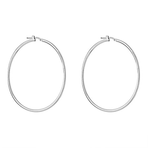 Orecchini A Cerchio Toujours Oro Bianco - Orecchini a Cerchio Donna | Stroili