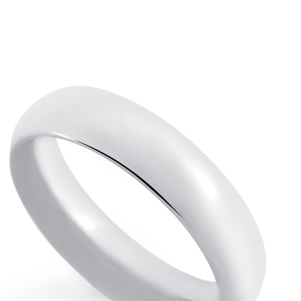 Fede Comoda Leggera 5 mm Oro Bianco - Anelli con Incisione Unisex | Stroili