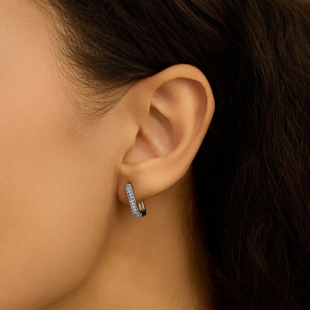 Orecchini A Cerchio Silver Rainbow Argento Rodiato Cubic Zirconia