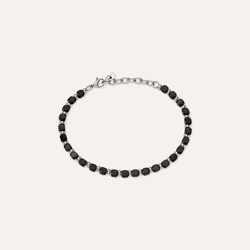 Bracciale Man Code Acciaio Bicolore Bianco / Nero - Bracciali Uomo | Stroili