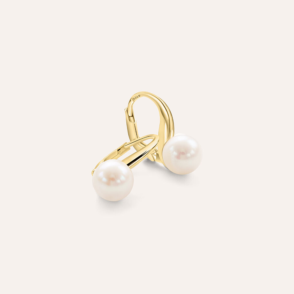Orecchini Lobo Monachella Gabrielle Oro Giallo Perla D'Acqua Dolce