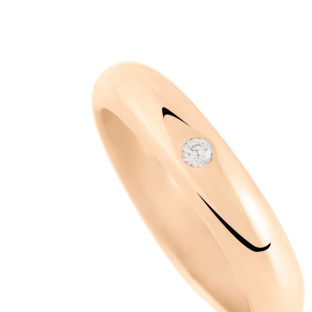 Fede Classica Leggera 4 mm Oro Rosa Diamante - Anelli con Incisione Unisex | Stroili