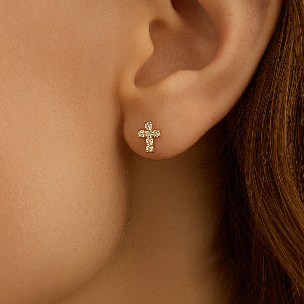 Orecchini Lobo Bon Ton Oro Giallo Cubic Zirconia - Gioielli Donna | Stroili