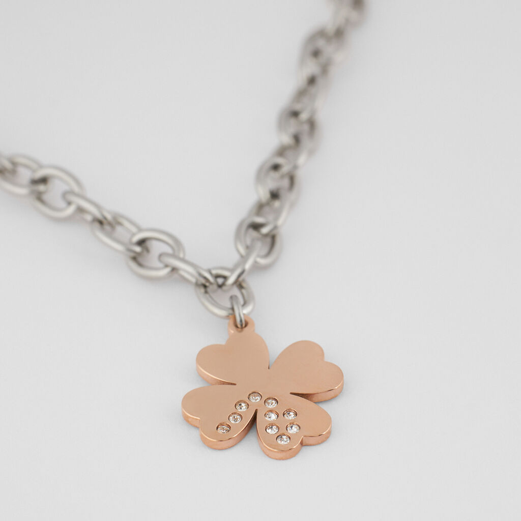 Bracciale Sunrise Acciaio Bicolore Bianco / Rosa Cristallo