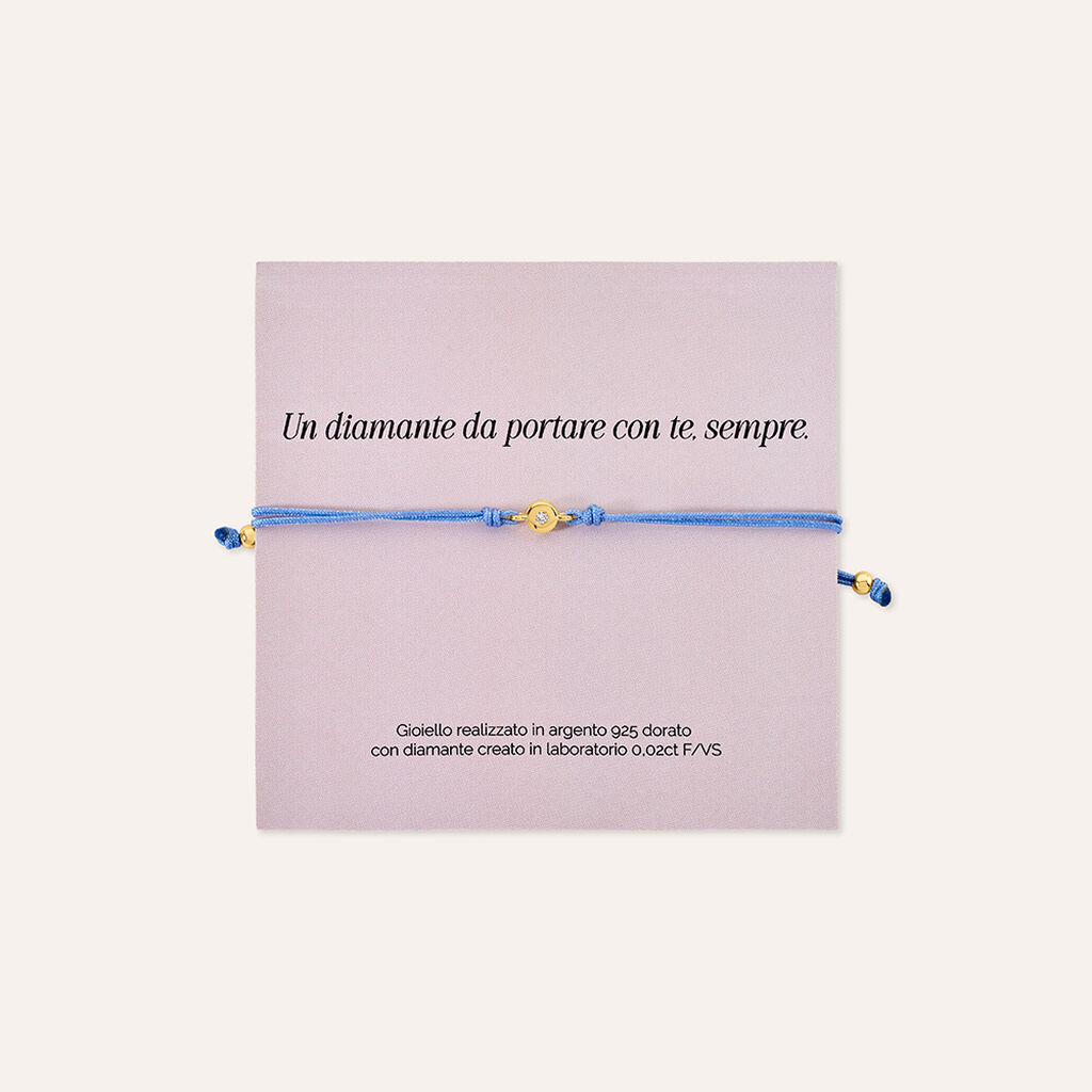 Bracciale Punto Luce Silver Diamonds Argento Dorato Diamante Lab-Grown