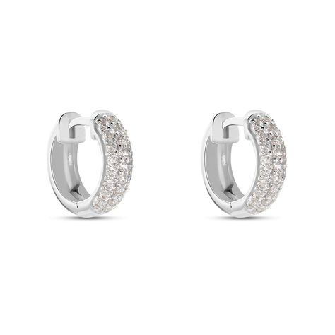 Orecchini A Cerchio Silver Shine Argento Rodiato Cubic Zirconia - Orecchini a Cerchio Donna | Stroili