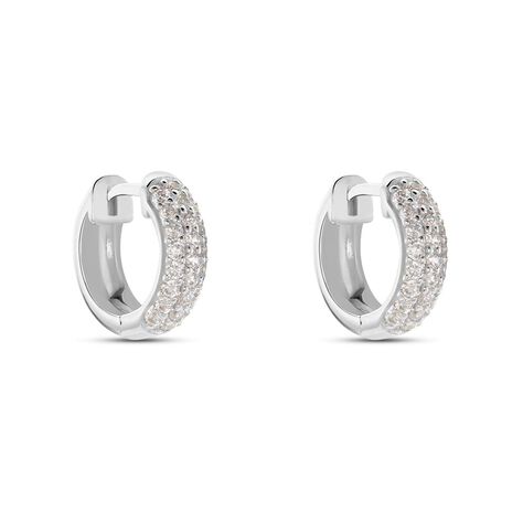 Orecchini A Cerchio Silver Shine Argento Rodiato Cubic Zirconia - Orecchini a Cerchio Donna | Stroili