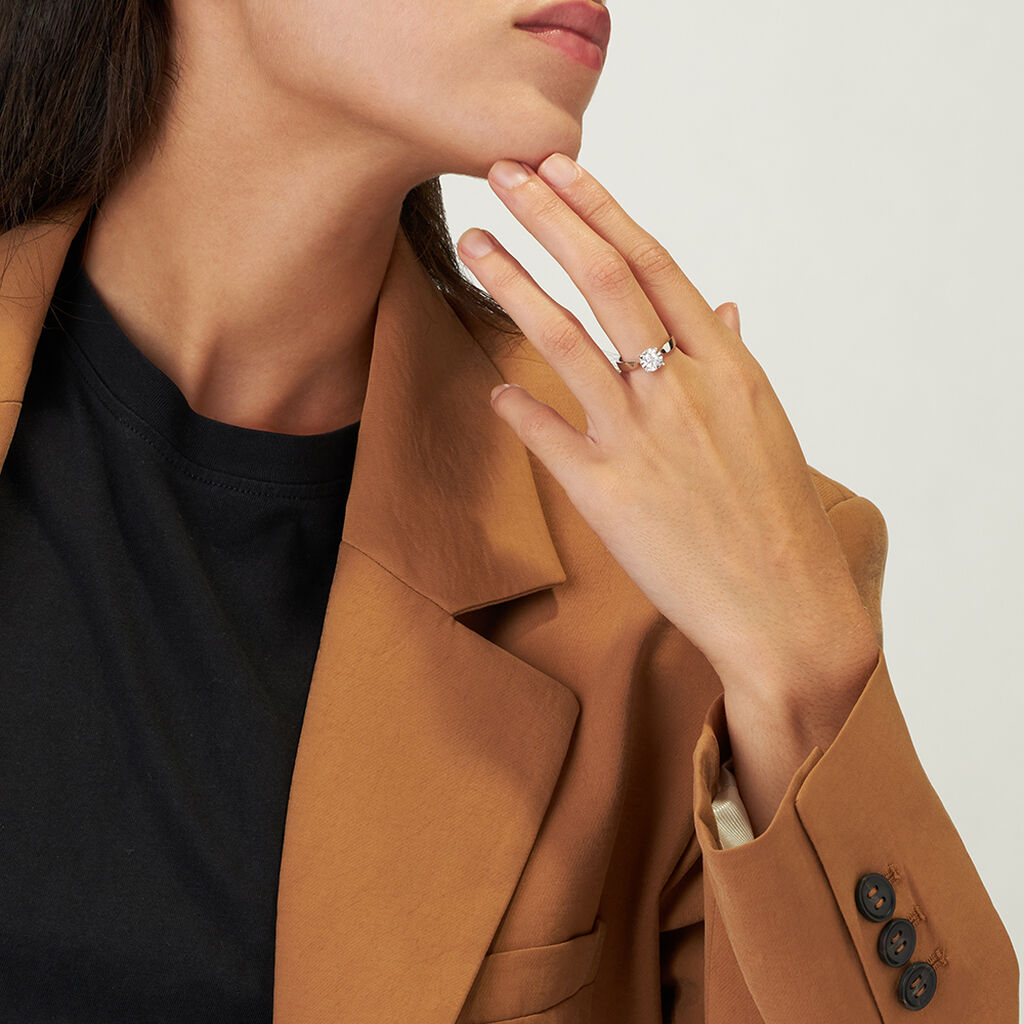 Anello Solitario Diamotion Oro Bianco Diamante - Anelli con Pietre Donna | Stroili