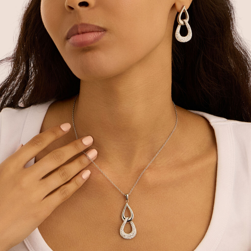 Collana Aura Acciaio Cristallo