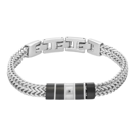 Bracciale Man Code Acciaio Bicolore Bianco / Nero Cubic Zirconia - Bracciali Uomo | Stroili