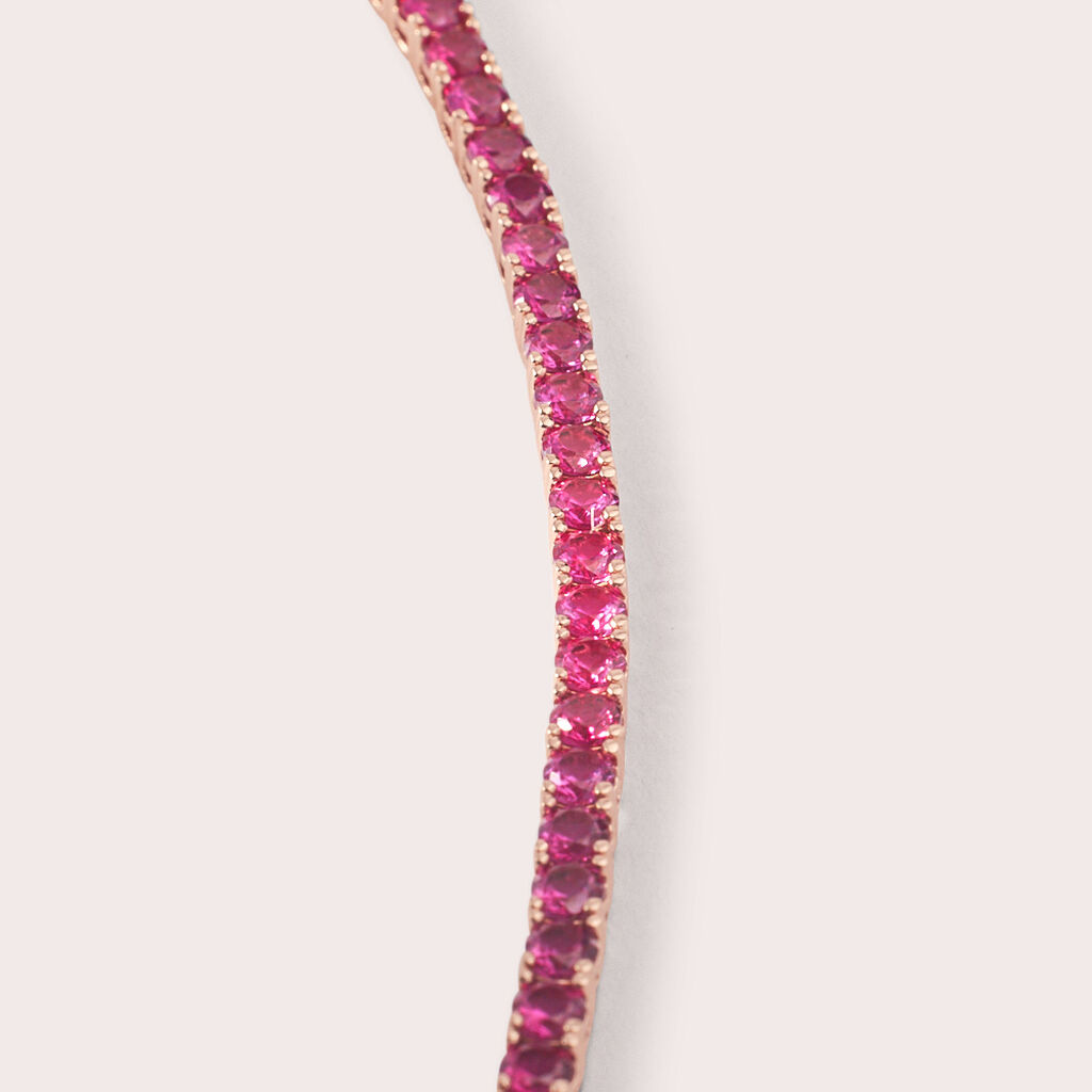 Bracciale Tennis Silver Rainbow Argento Rosa Cubic Zirconia - Bracciali Tennis Donna | Stroili