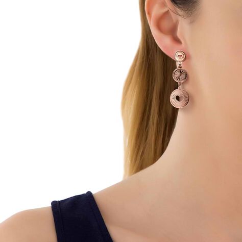 Orecchini pendenti cuore e raggi bronzo rosato - Orecchini Pendenti Donna | Stroili