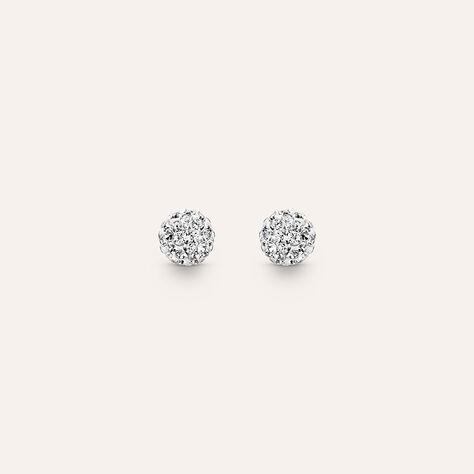 Orecchini Lobo Crystal Gold Oro Bianco Cristallo - Orecchini a Lobo Donna | Stroili