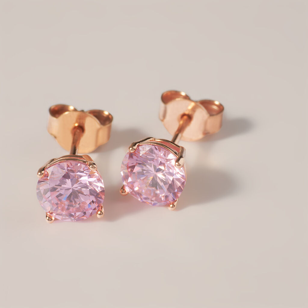 Orecchini Lobo Punto Luce Silver Rainbow Argento Rosa Cubic Zirconia - Orecchini a Lobo Donna | Stroili