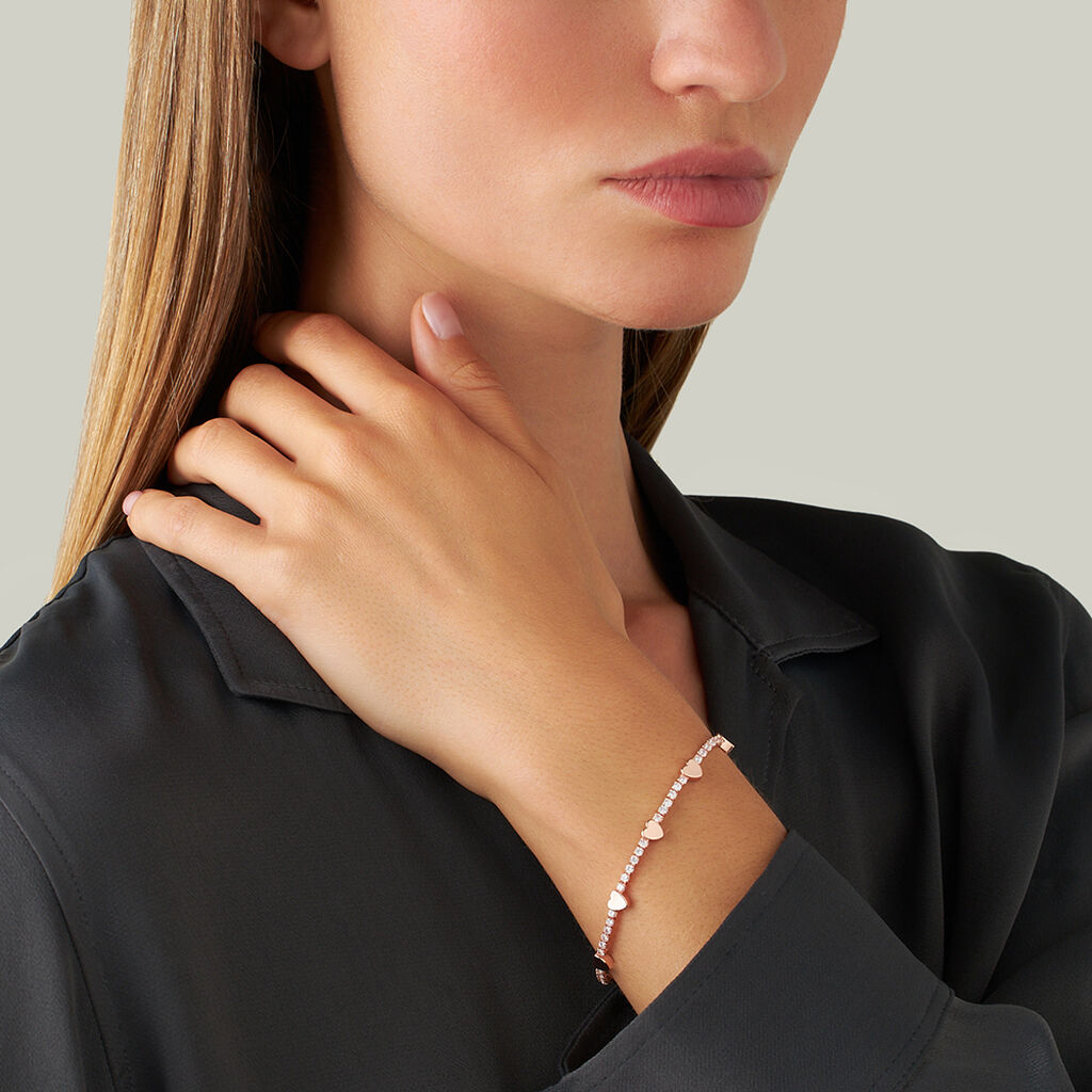 Bracciale Romantic Shine Ottone Rosa Cristallo - Bracciali Love Donna | Stroili