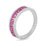 Anello Fascia Elizabeth Crown Oro Bianco Rubino Diamante