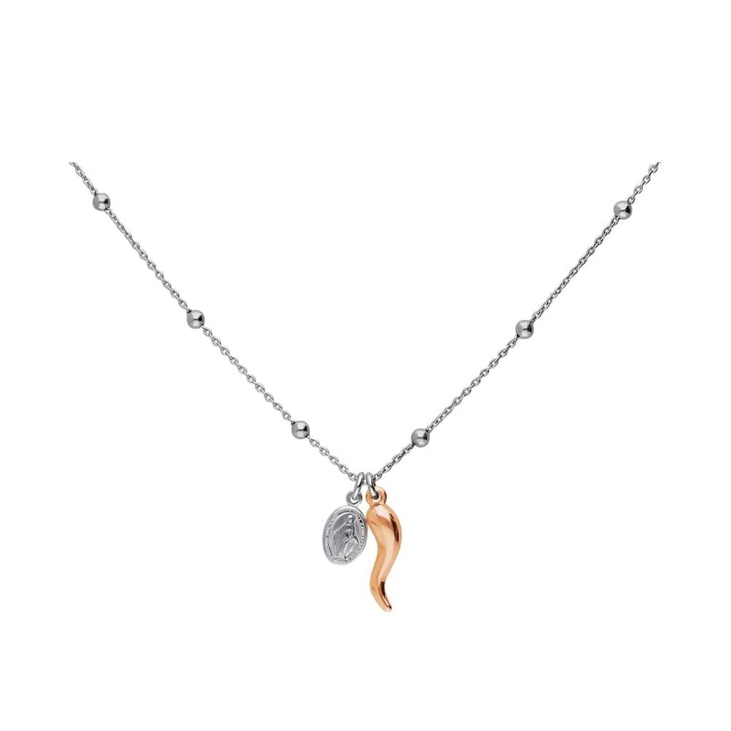 Collana Rosario Silver Soul Argento Bicolore Bianco / Rosa