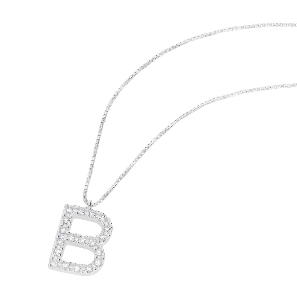 Collana Diamond Letters Oro Bianco Diamante - Collane Donna | Stroili