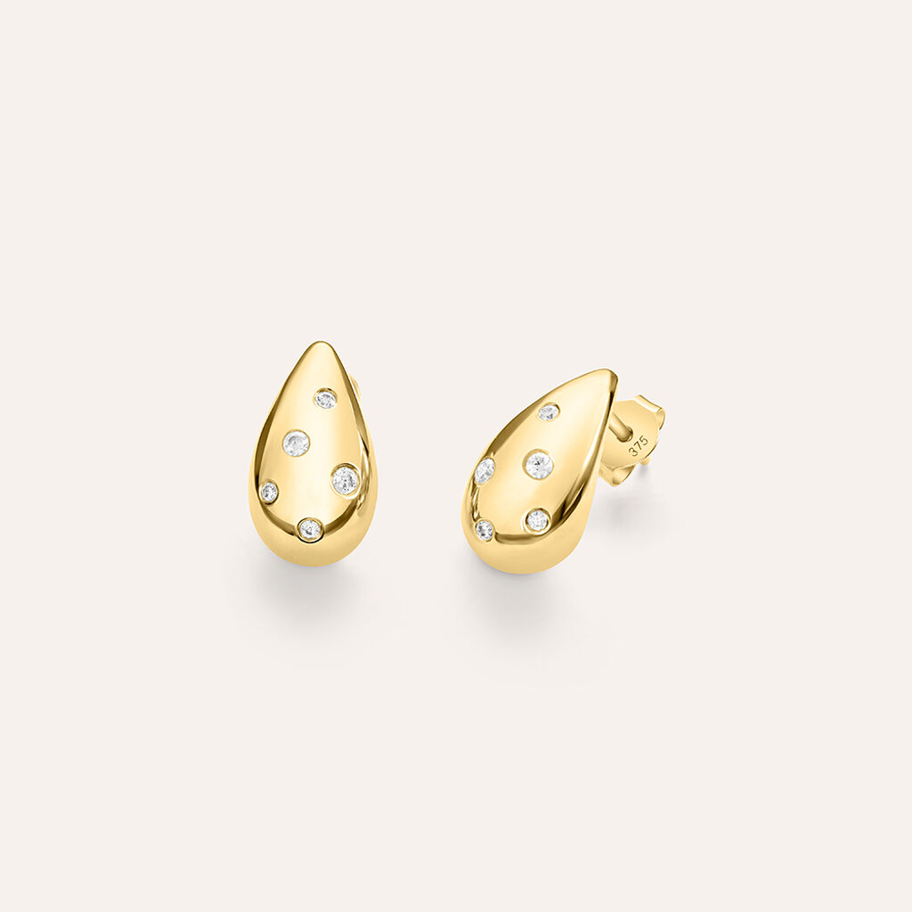Orecchini Lobo Claire Oro Giallo Cubic Zirconia - Orecchini a Lobo Donna | Stroili