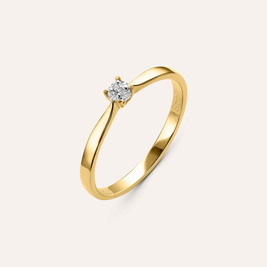 Anello Solitario Diamotion Oro Giallo Diamante - Anelli con Pietre Donna | Stroili