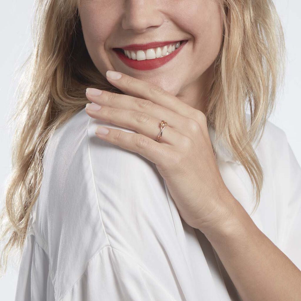 Anello Amélie Oro Giallo Citrino Cubic Zirconia