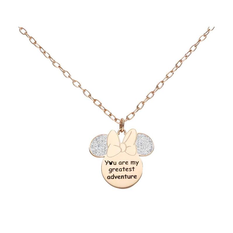 Collana Lady Message Acciaio Rosato Disney e Cristalli - Collane Donna | Stroili